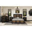 Style grand lit avec lattes en contreplaqué et cadre noir plateforme moderne-206870134-206870133