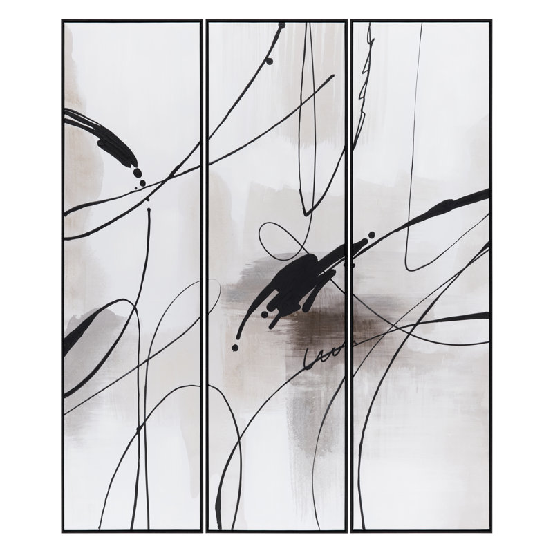 Crawford 3-Piece Abstract Framed Canvas Set
