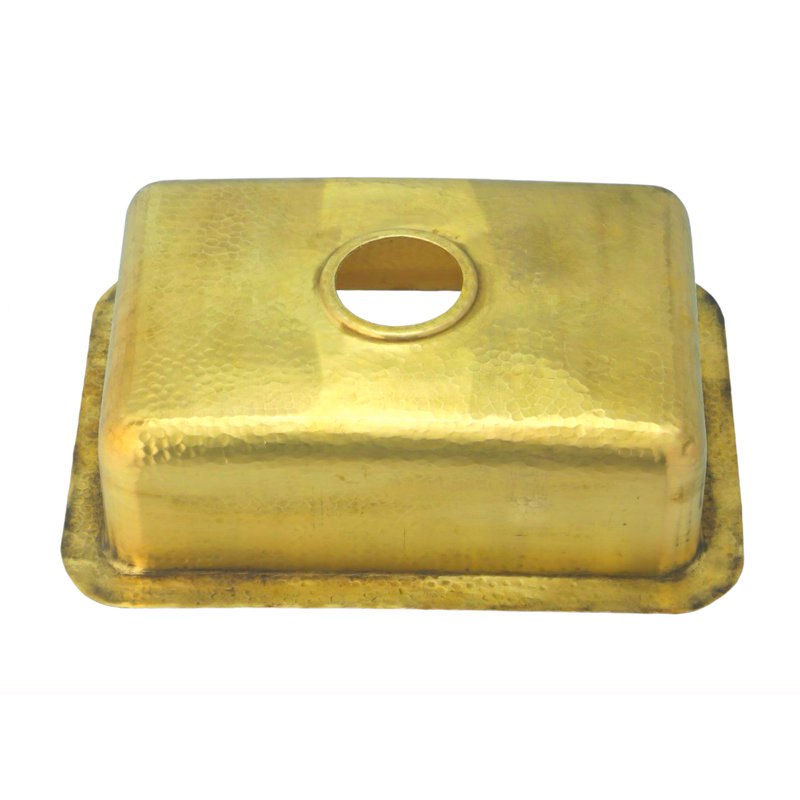 20" Dual Mount Single Basin Kitchen Sink, Brass