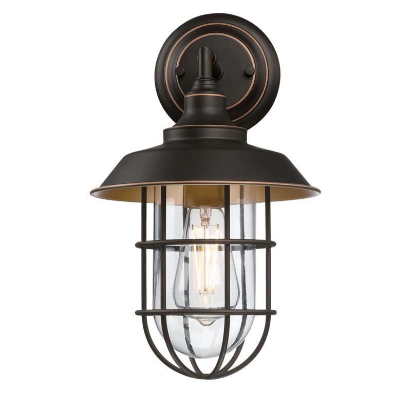 Lanterne murale d'extérieur noire / bronze H 15 po Emi, H 14,80 po x l 20 po x P 8,80 po