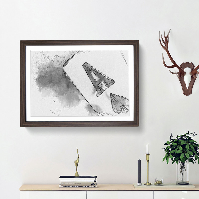The Ace of Spades in Abstract - Framed Print, Walnut Framed, 27cm H x 36cm W x 2cm D