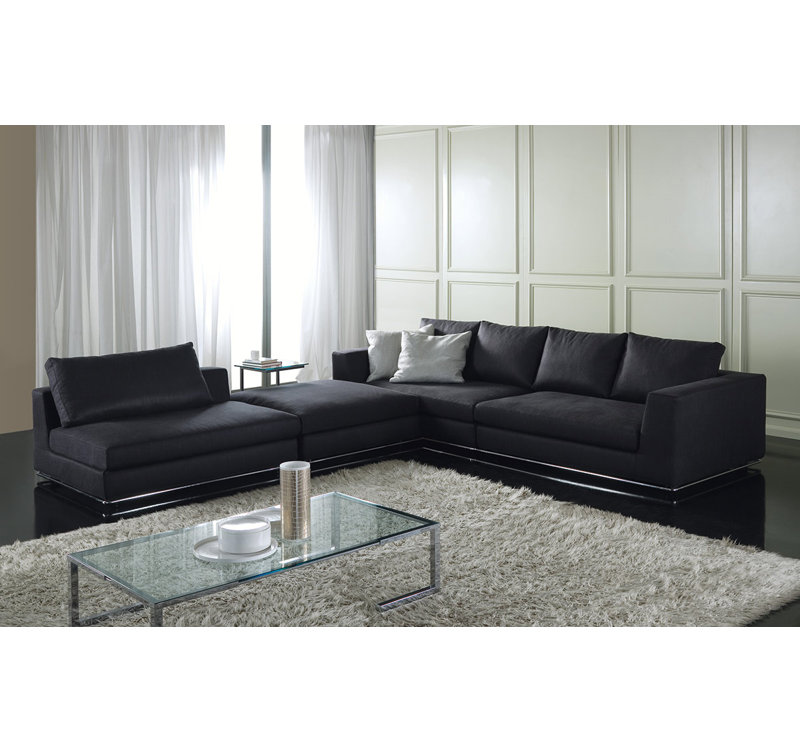 Leonard Upholstered L-Shaped Sectional Right Hand Facing, Dark Gray