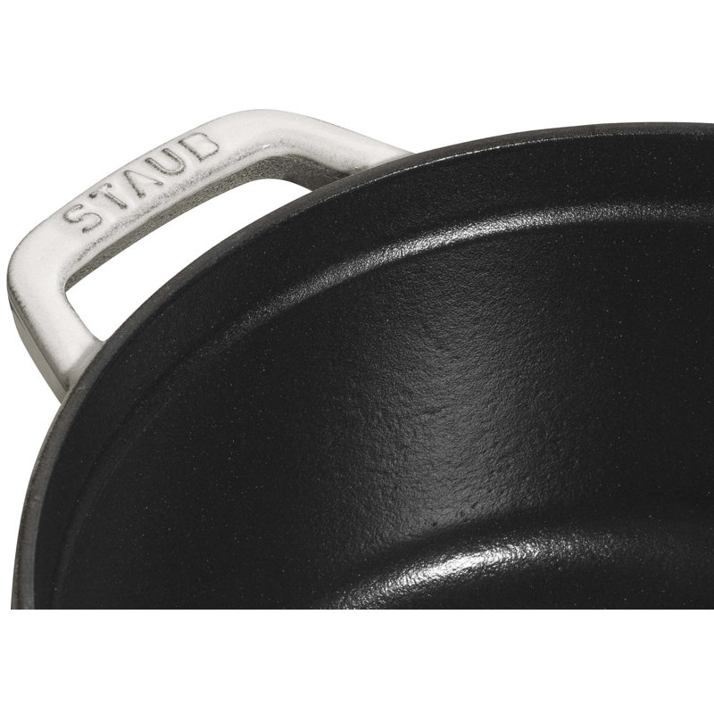 La Cocotte Cast Iron Round Cocotte, White Truffle, 2.75 quarts