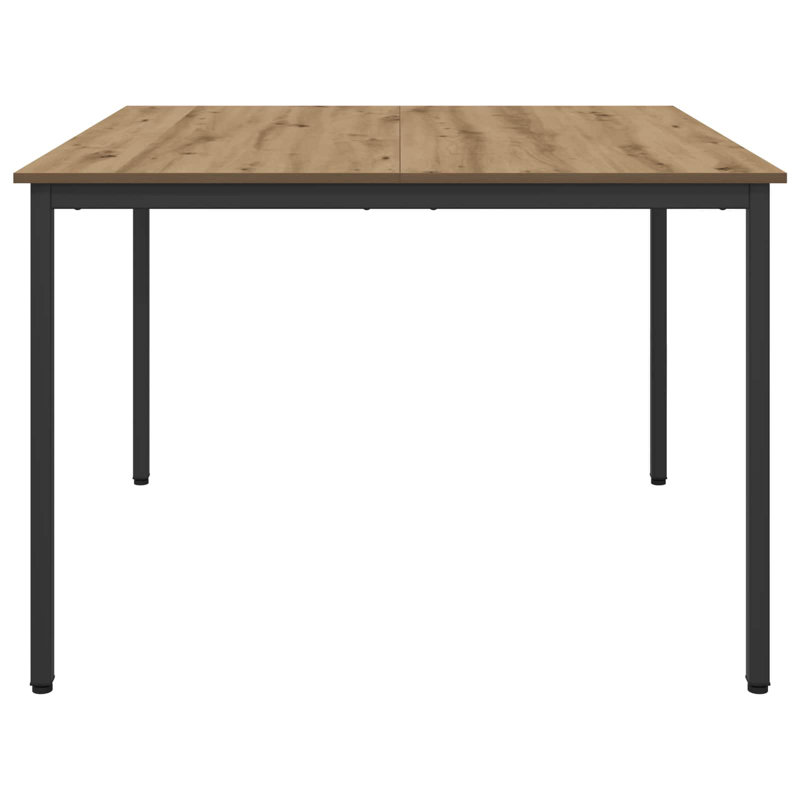 Metal Base Dining Table, 75cmH x 110cmL x 110cmW, Light Brown