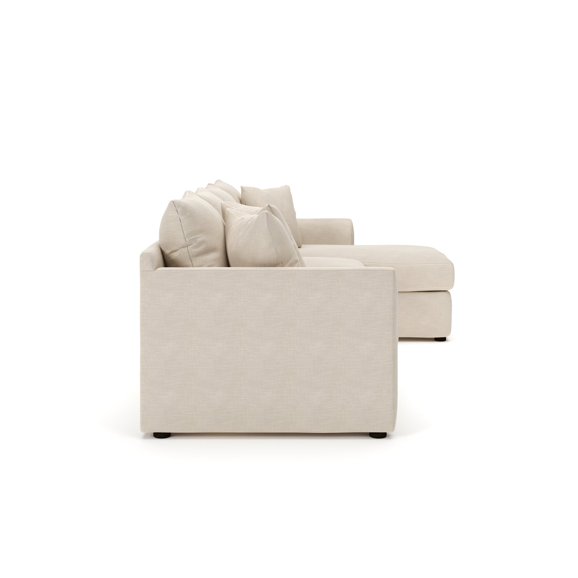 Cecelia Upholstered Chaise L-Sectional, Conversation Ivory Basketweave, Right Hand Facing