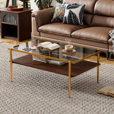 Mobilier de salon moderne avec table basse en verre trempé gris et pieds fiables