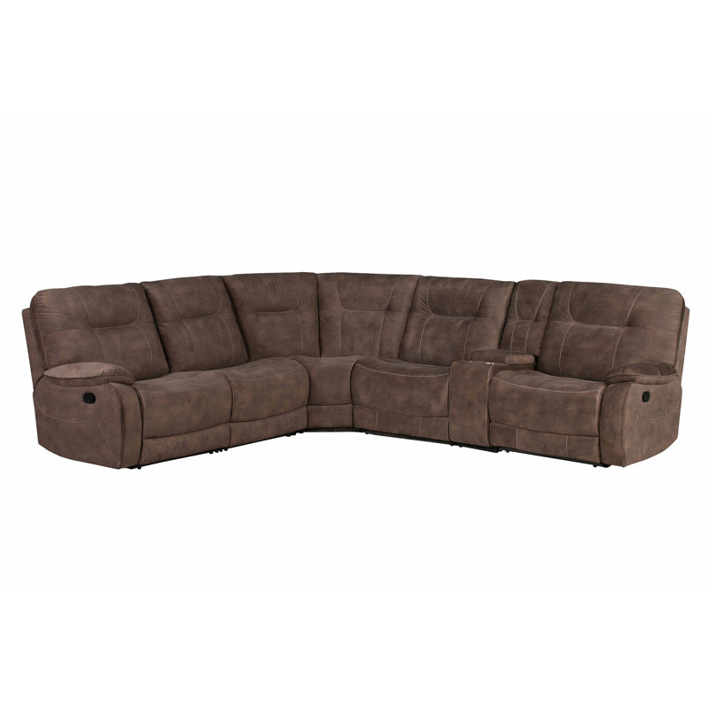 Canapé modulaire inclinable de 131,5 po Karliyah, 100 % polyester gris