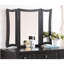 Ensemble de meuble-lavabo unique moderne avec tabouret et tiroirs à miroir pliables avec placage en panneau de fibres à densité moyenne de couleur noire-59476608