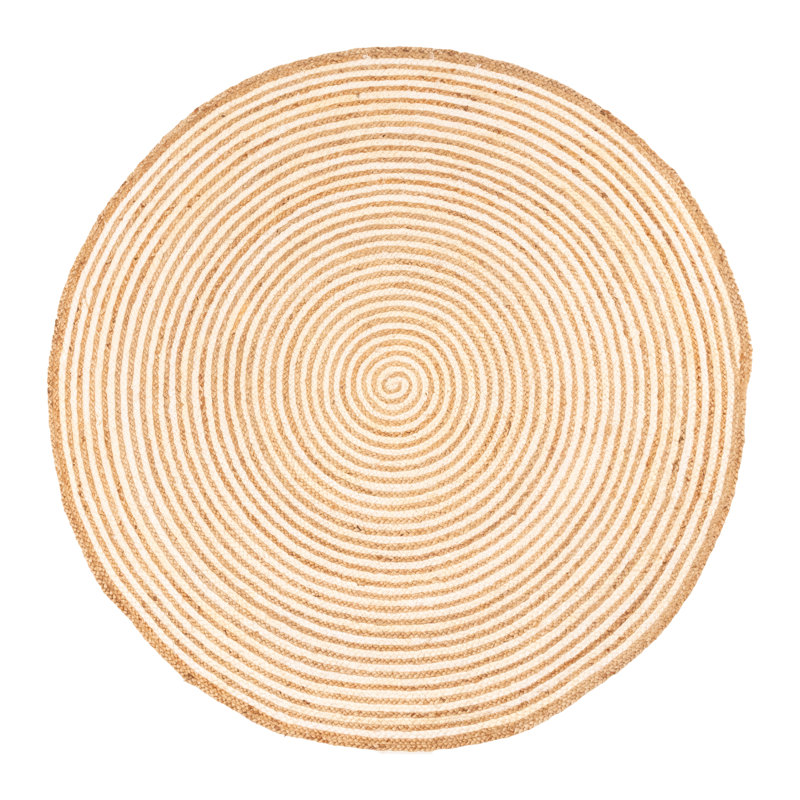 Tapis d'intérieur en jute tressé à la main Occoquan, Rond 8 pi