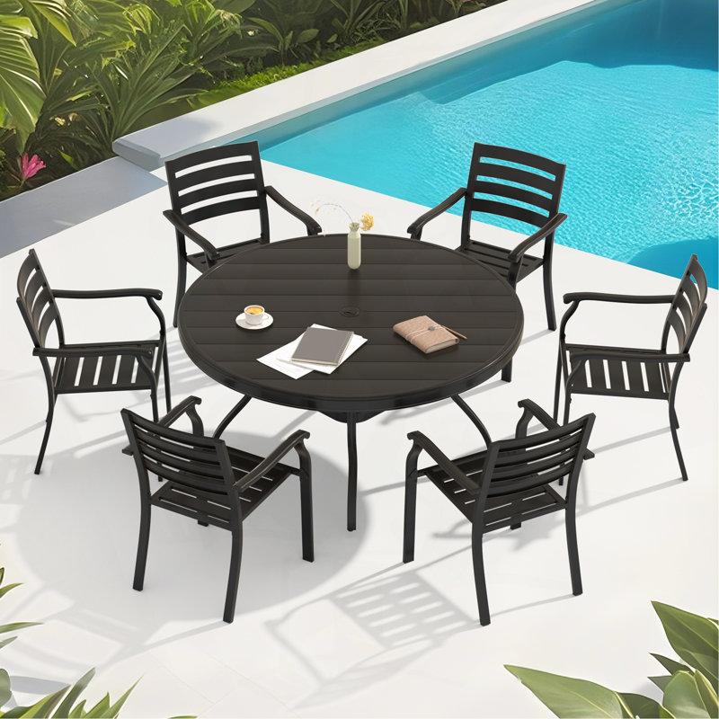 VRSHWO Lron Terrace Dining Chairs, A Set Of 2 Black Color Outdoor Chairs, Bistro Metal Chairs, All-Weather Outdoor Metal Dining Chairs, Suitable For Gardens, Terraces, And Swimming Pool