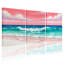 Nautique et plage, ciel bleu, vagues océaniques, plage de sable, ensemble de 3 impressions sur toile-902029824