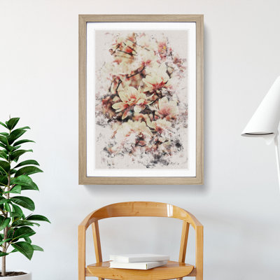 A Pink Magnolia Blossom Tree Watercolour - Picture Frame Graphic Art