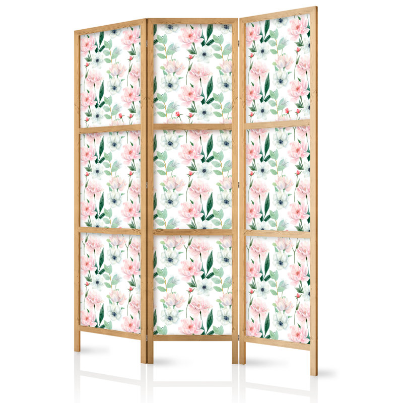 171cm H Solid Wood Folding Room Divider, 171cm H x 135cm W x 1.2cm D, 3
