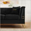 Canapé Chesterfield moderne en velours 3 places avec 2 coussins pour un salon élégant et confortable-827326935