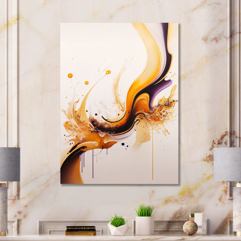 «White and Gold Fusion III», impression sur toile, H 20 po x l 12 po x P 1 po, Toile tendue