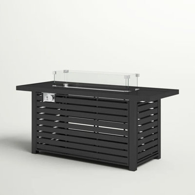 24" Steel Propane Fire Pit Table With Cover - Transform Your Outdoor Area Into A Cozy Retreat. Build, Neutral Color. Slatted Base For Relaxing Effect. Fireplace Lid, Cover, Lava Rocks, Glass Beads.