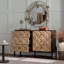Buffet Mid-Century à 6 tiroirs de style Mid-Century avec losanges géométriques 3D, bois massif et panneau de fibres à densité moyenne, idéal pour les salons et les salles à manger