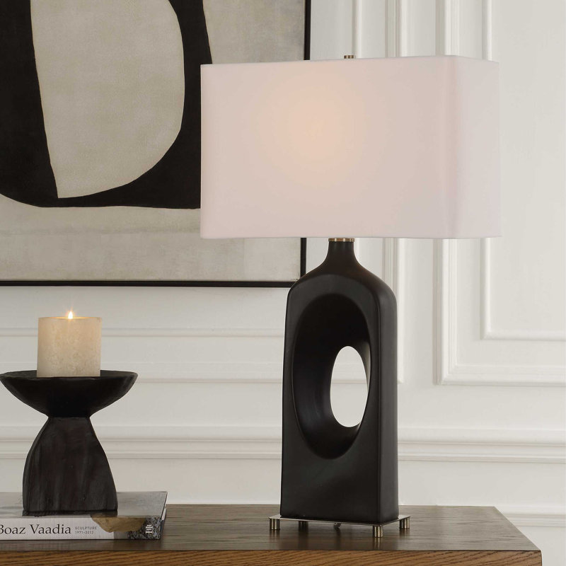 Uttermost Void Matte Black Table Lamp