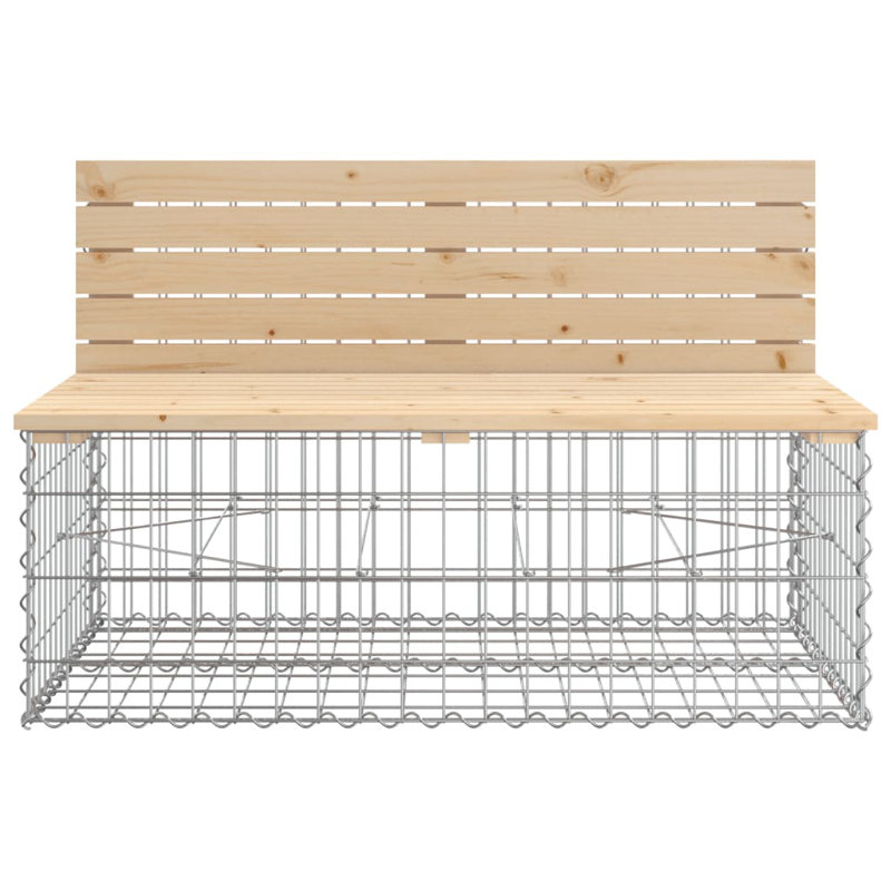 Aleardo Steel Outdoor Bench, Wood Pine