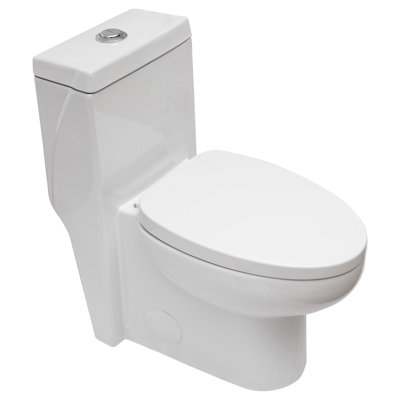 White Ceramic Toilet With Dual Flush And Comfortable Seat Height - User- Bathroom Feature & Quiet Soft-Close Choice