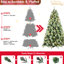 Arbre de Noël saisonnier de 6 pi avec 300 lumières DEL douces et lumineuses, 988 branches, 66 branches, charnière à assemblage rapide et base 72 po