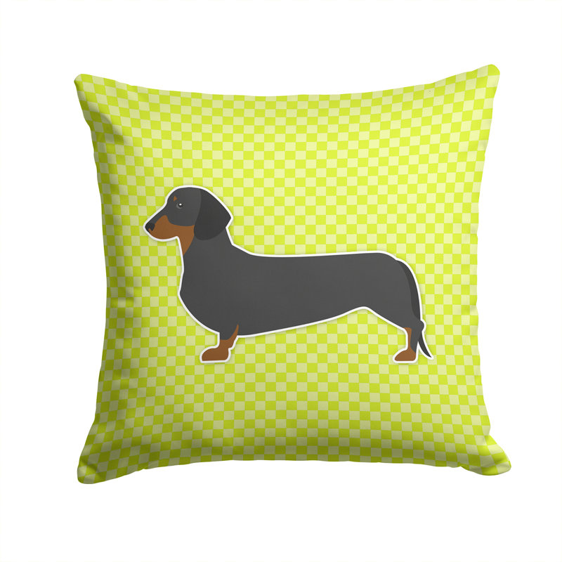 Coussin décoratif intérieur/extérieur carré teckel, H 14 po x l 14 po x P 3 po, Vert