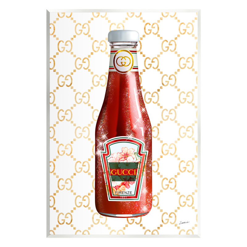 «Glam Kitchen Ketchup Bottle» par Ziwei Li - impression sans cadre sur panneau de fibres à densité moyenne