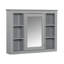 Armoire à pharmacie, armoire de rangement murale pour salle de bain, armoire murale moderne avec miroir, armoire à miroir avec 6 tablettes ouvertes, meuble-lavabo non inclus