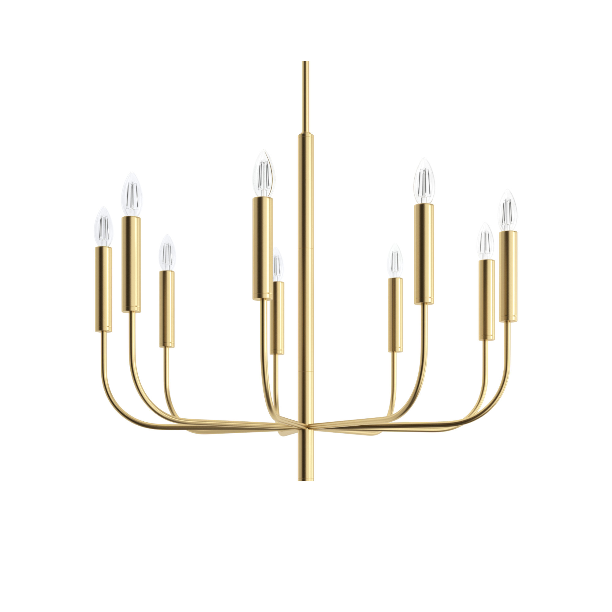 Tedder 9-Light Dimmable Traditional Chandelier , Burnished Brass