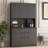 Black 74" Kitchen Cupboard With 6 Doors, 3 Shelves, 2 Drawers, Ac Outlets, Ports, Spacious Storage Solution Freestanding For Organization-682725658