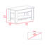 Table de rangement Austin, une tablette de table extensible, quatre pieds, tablette inférieure - chêne clair / blanc-132441056