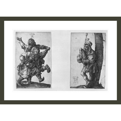 «Dancing Paisants and a Cornemuse» par Albrecht Dürer, impression giclée encadrée