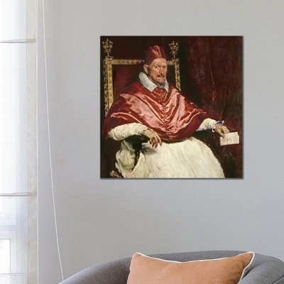 Portrait Of Pope Innocent X , 1650 by Diego Rodriguez De Silva Y Velazquez - Wrapped Canvas Print
