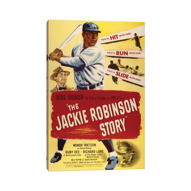 L'histoire de Jackie Robinson - publicité imprimée, H 12 po x l 8 po x P 0,75 po, Toile tendue, Aucun mat
