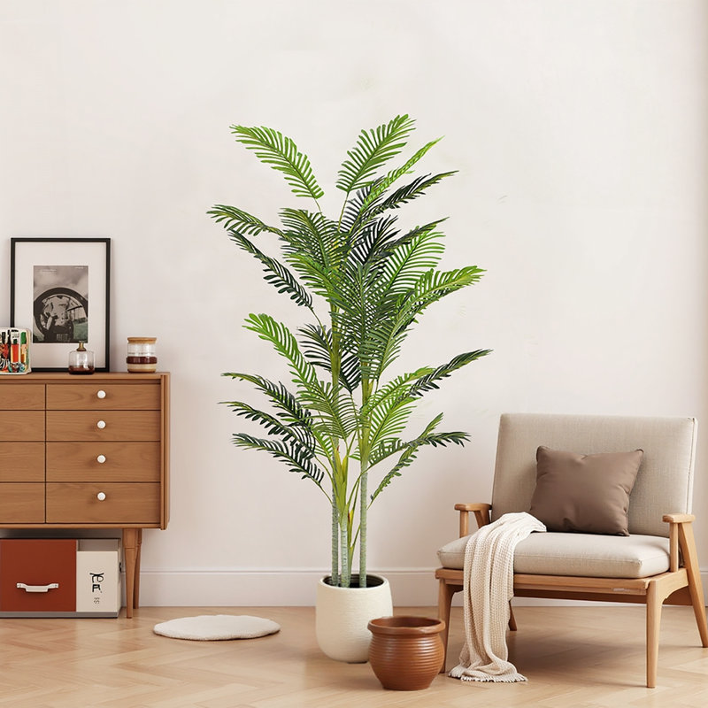 Palmier artificiel 78,5 "avec pot, ensemble de 2