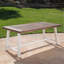 Table de salle à manger d'extérieur en bois d'acacia à finition sablée