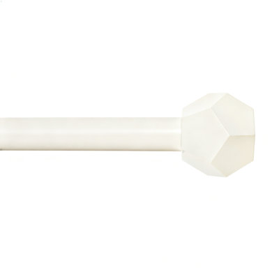Faceted Hexagonal Curtain Rod, 28-48 Inches, 1 Piece (Ivory)