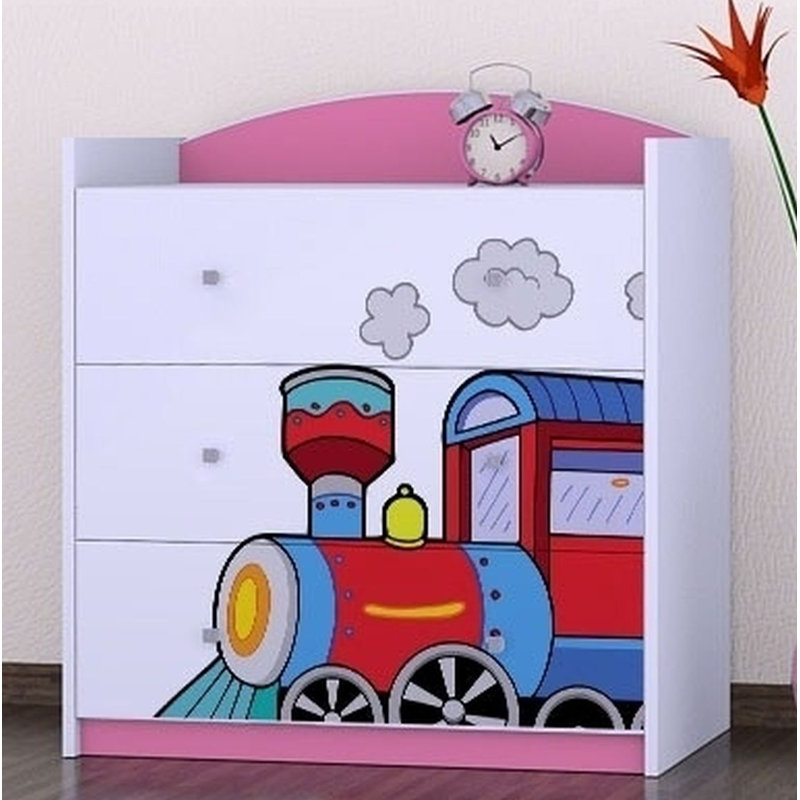 Nicks 3 Drawer Chest, Pink