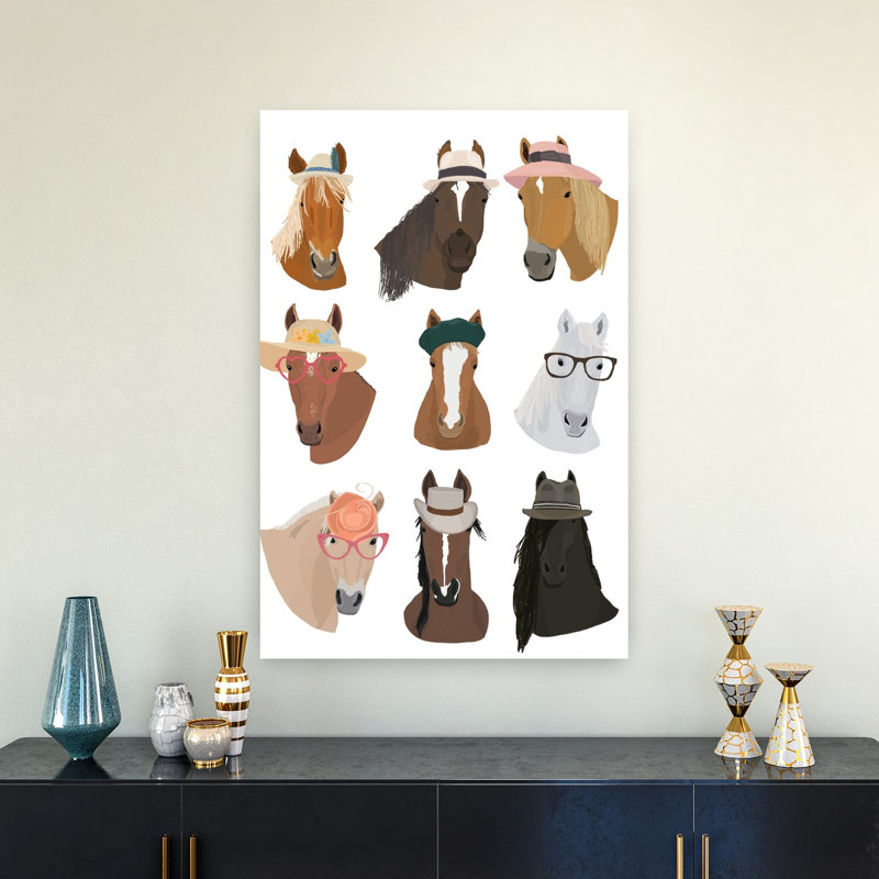 Chevaux en chapeaux, art contemporain cheval