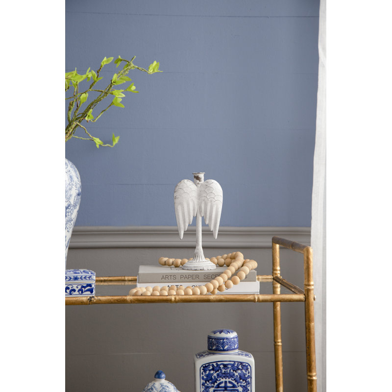 Bougeoir de table en fer, H 8,9 po x l 4,3 po x P 3 po