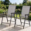 Ensemble de 2 chaises de patio pliantes portatives pour l'extérieur, avec accoudoirs pour la pelouse, le camping, la salle à manger, la plage-132457926-132457929