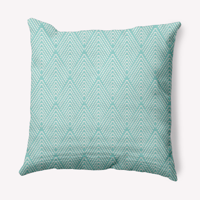 Housse et insert de coussin carré Goals, Gourds and Gatherings, H 16 po x l 16 po, Motif ondulé géométrique bleu