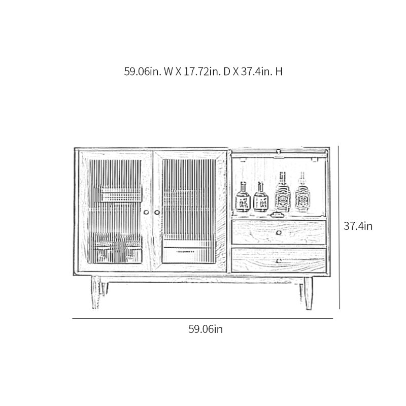 Buffet Simplicity avec portes en verre