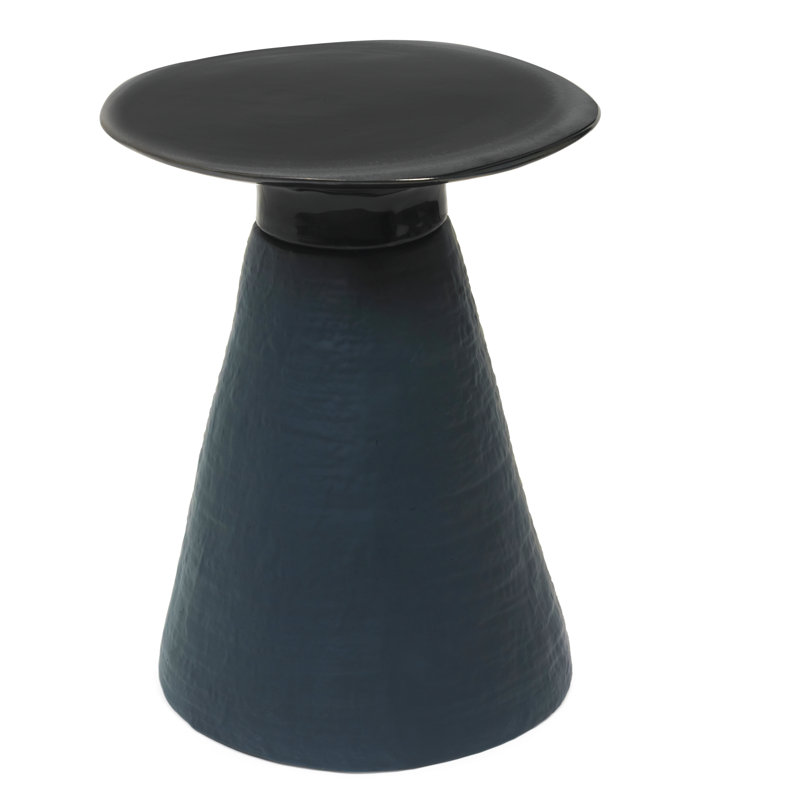 Conc End Table, Blue, 18" H x 14.25" W × 14.25" D