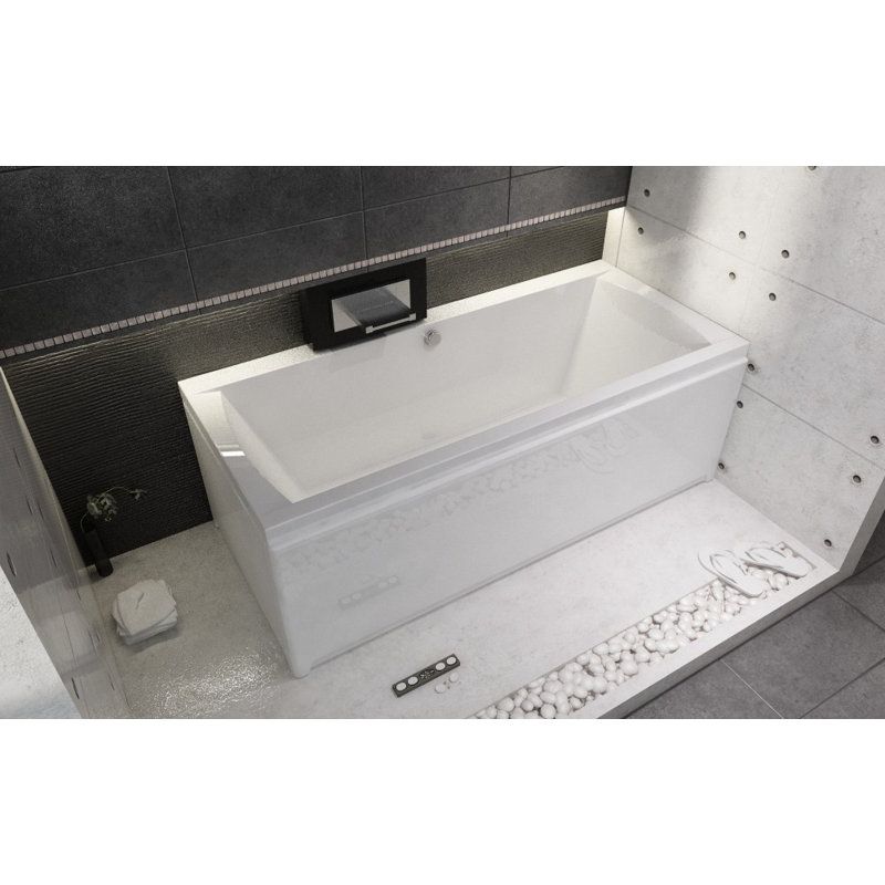 x Soaking Acrylic Bathtub, 80cm H x 190cm L x 90cm D