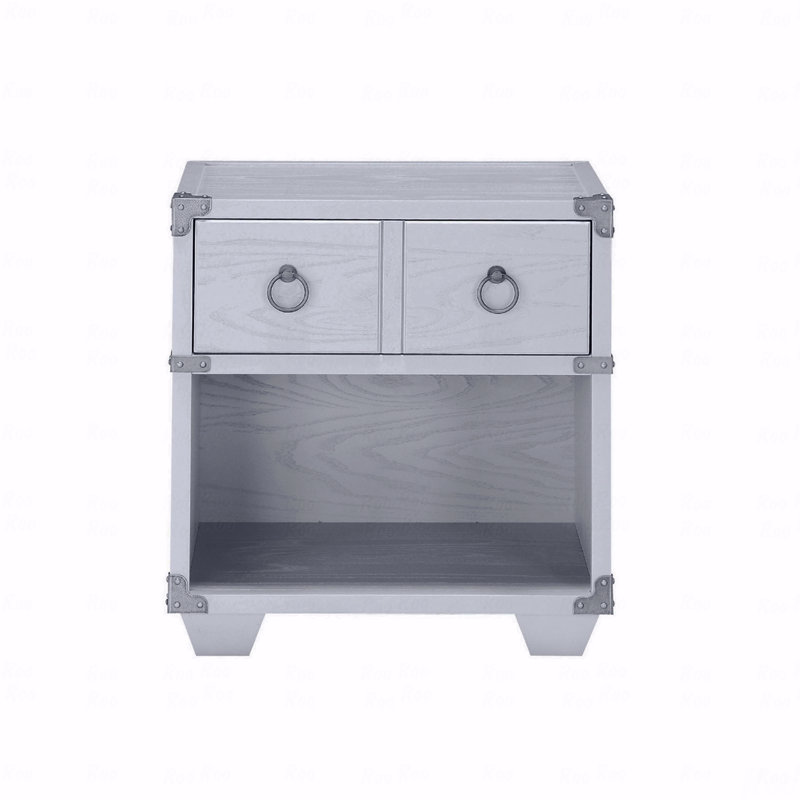 1 Drawer Nightstand With One Open Compartment In In Grey Finish