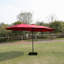 Grand parasol rectangulaire double 15 x 9 pi pour l'extérieur avec lumière et base - rouge-759822266