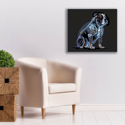 «Xray Bulldog» par Dean Russo, art mural sur toile, 30 po x 26 po