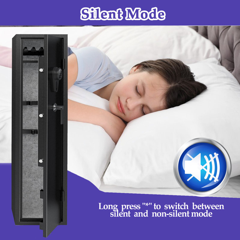 4-5 Gun Safe for Home Rifle and Pistols,Gun Cabinet with Removable Shelf