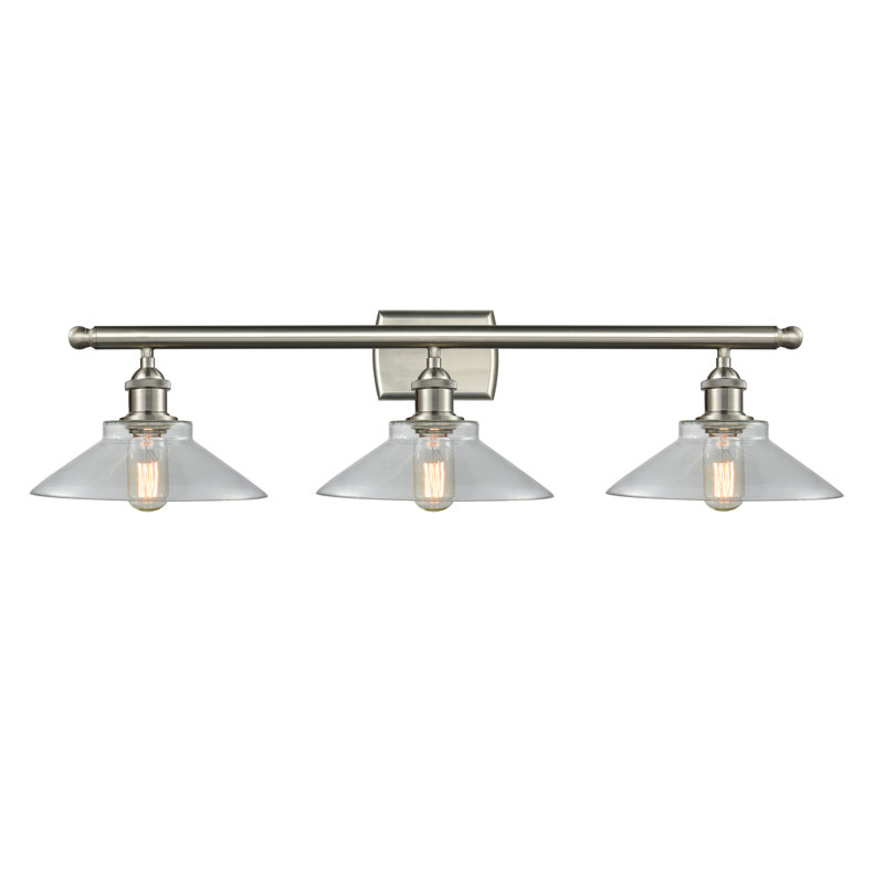 Éclairage pour salle de bain 3 lumières à intensité variable Newton St Loe, Transparent, Ampoule DEL 6 watts Vinage